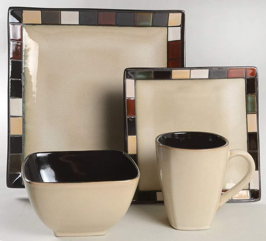 Mosaic Tile 4 Piece Place Setting by Home Trends-1