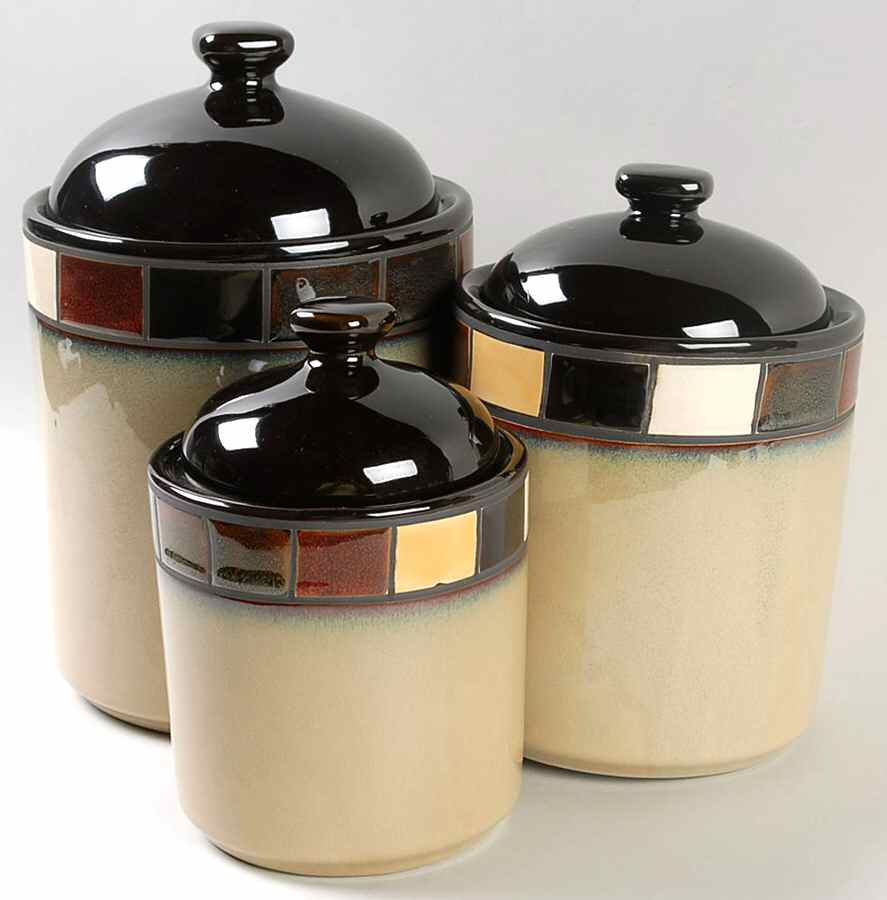 Mosaic Tile (3 Piece) Canister Set (Box Set) by Home Trends-1