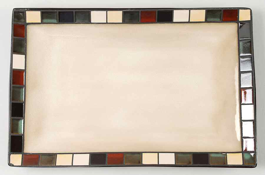 Mosaic Tile 14" Rectangular Serving Platter by Home Trends-1