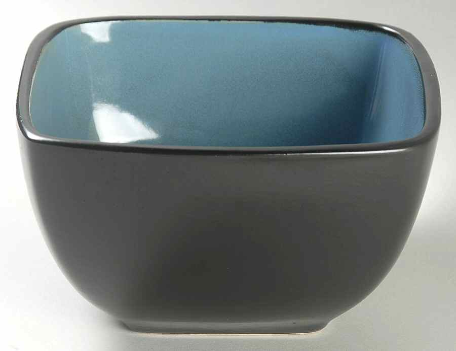 Rave Sky Blue (Square) Soup/Cereal Bowl by Home Trends-1