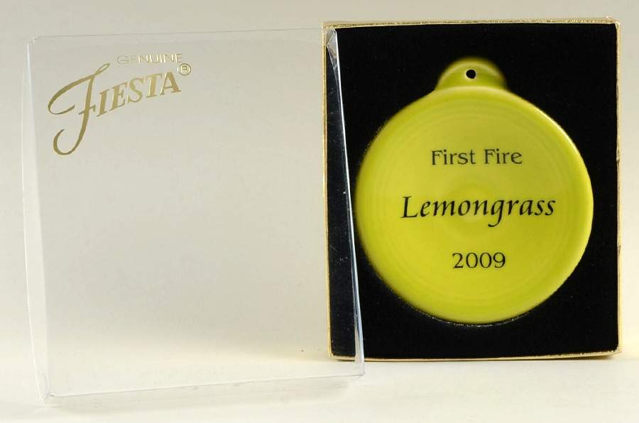 Fiesta Lemongrass (Intro 2009) 2009 First Fire Ornament by Homer Laughlin -1