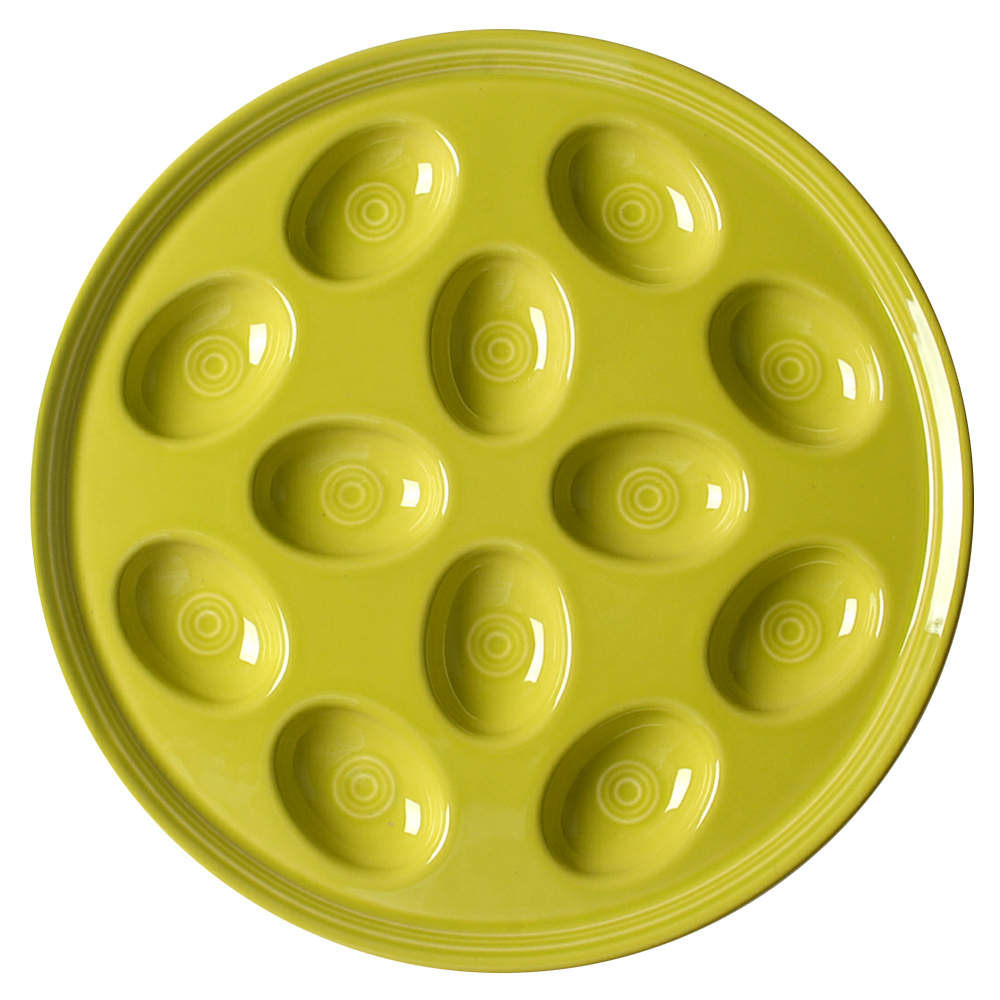 Fiesta Lemongrass (Intro 2009) Deviled Egg Plate by Homer Laughlin -1