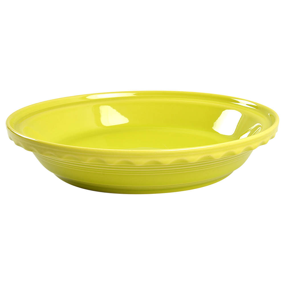 Fiesta Lemongrass (Intro 2009) 10" Pie Baking Plate by Homer Laughlin -1