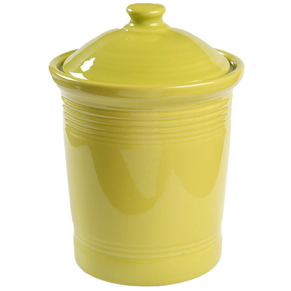 Fiesta Lemongrass (Intro 2009) Small Canister & Lid by Homer Laughlin -1
