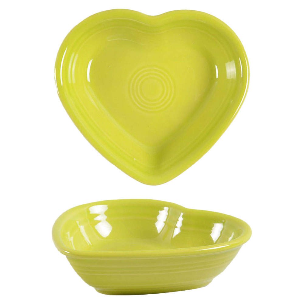 Fiesta Lemongrass (Intro 2009) 6" Heart Shaped Bowl by Homer Laughlin -1
