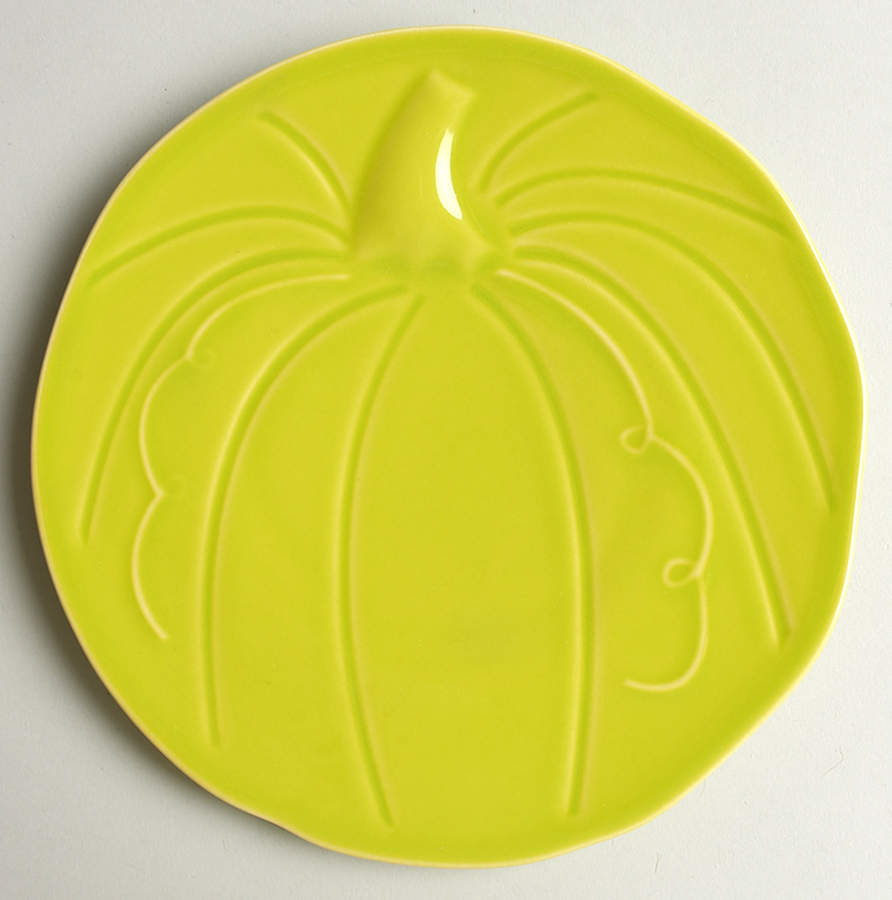 Fiesta Lemongrass (Intro 2009) Pumpkin Shaped Plate by Homer Laughlin -1