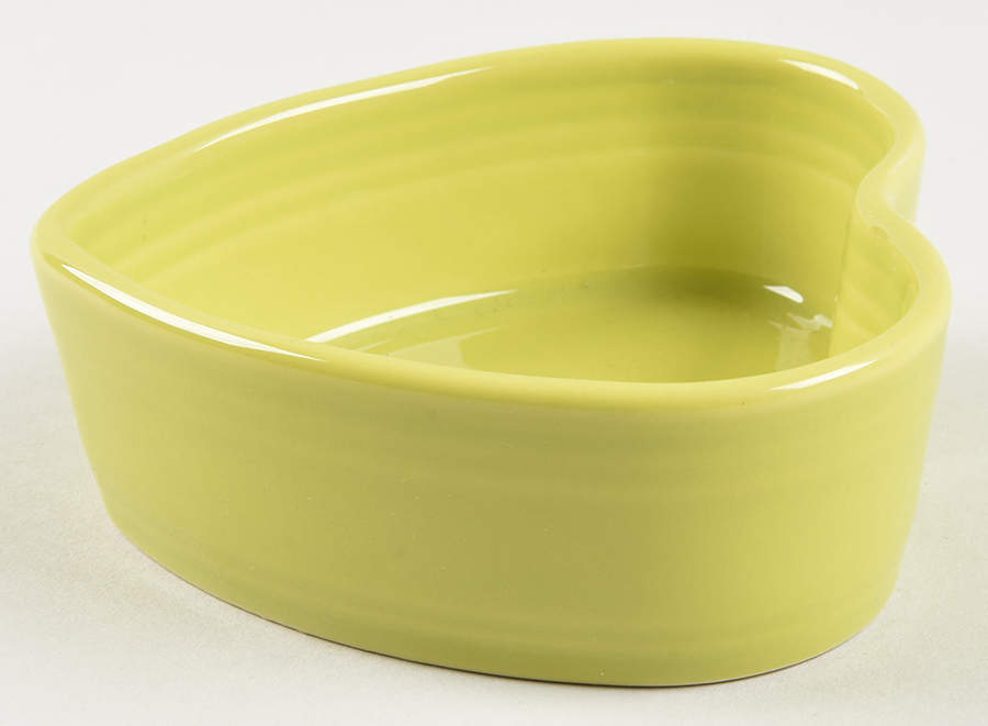 Fiesta Lemongrass (Intro 2009) Heart Shape Ramekin by Homer Laughlin -1