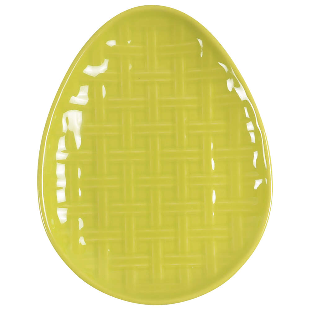 Fiesta Lemongrass (Intro 2009) 10" Egg Shape Plate by Homer Laughlin -1