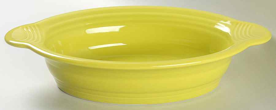 Fiesta Lemongrass (Intro 2009) 11" Oval Baker by Homer Laughlin -1
