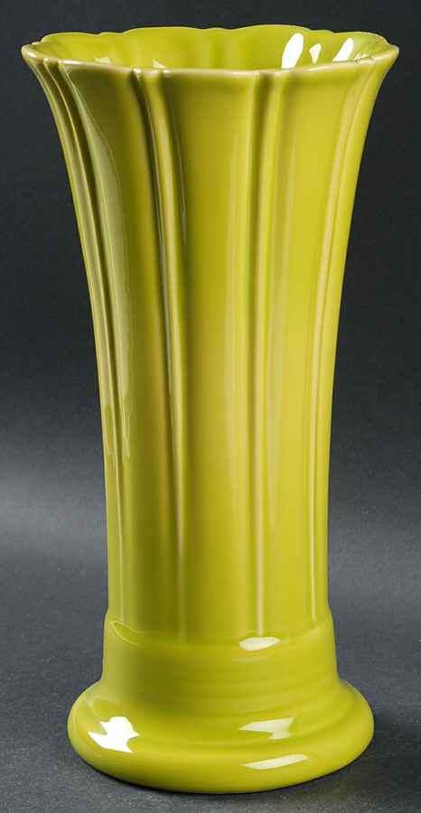 Fiesta Lemongrass (Intro 2009) 9" Flared Vase by Homer Laughlin -1