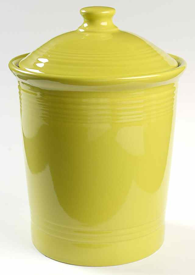 Fiesta Lemongrass (Intro 2009) Medium Canister & Lid by Homer Laughlin -1