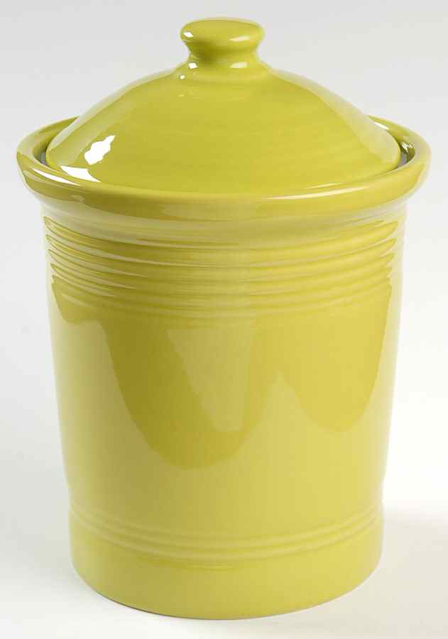 Fiesta Lemongrass (Intro 2009) Large Canister & Lid by Homer Laughlin -1