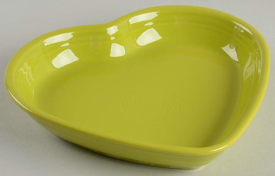 Fiesta Lemongrass (Intro 2009) 9" Heart Shaped Bowl by Homer Laughlin -1