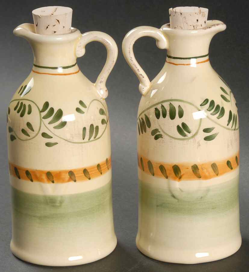 Amalfi Verde Handled Oil and Vinegar with Cork Stoppers by Home Essentials-1