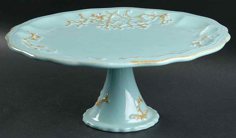 Reef Aqua 12" Diameter Pedestal Cake Stand by Home Essentials-1