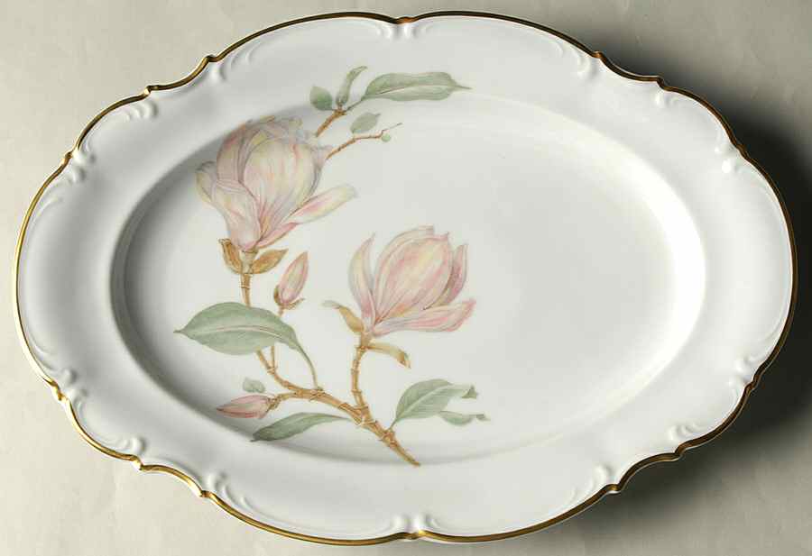 Magnolia (8230, Sylvia, White) 12" Oval Serving Platter by Hutschenreuther-1