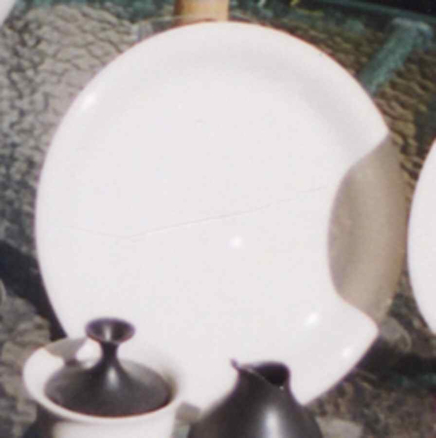 Z Ware White Black Dinner Plate by Hyalyn-1