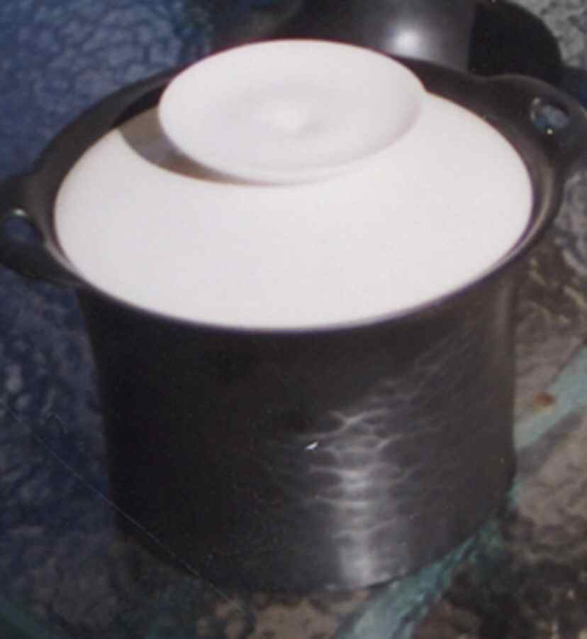 Z Ware White Black Bean Pot & Lid by Hyalyn-1
