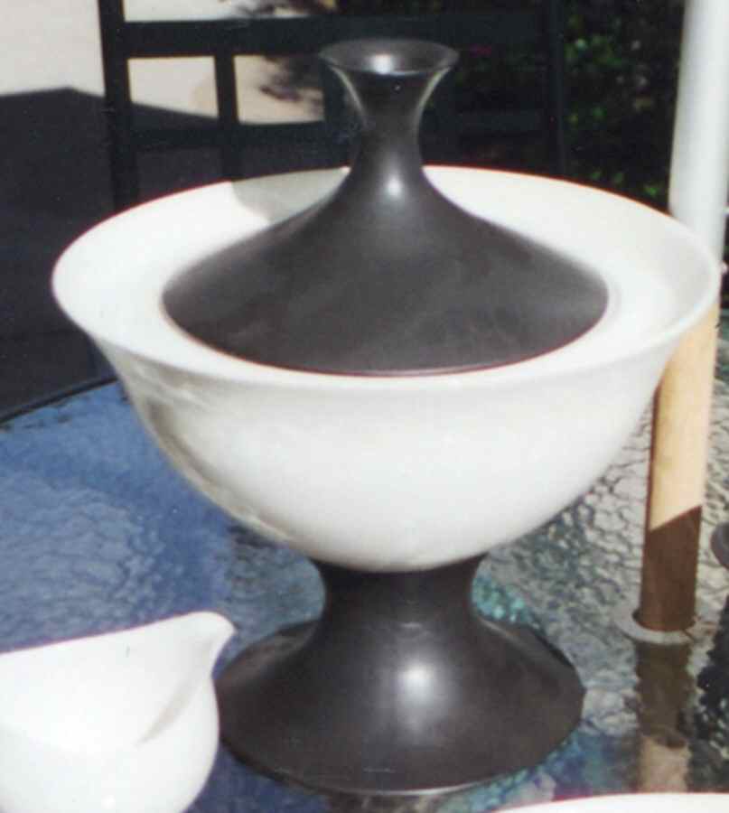 Z Ware White Black Tureen &  Lid by Hyalyn-1