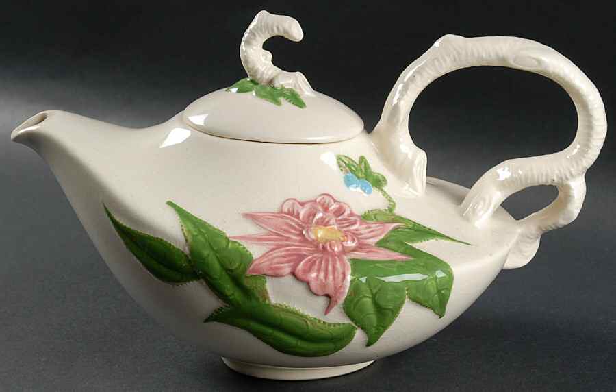 Woodland White (Hi Gloss) Teapot & Lid by Hull-1