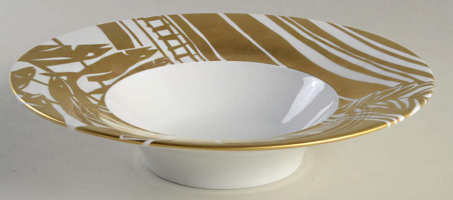 Outline Gold Large Rim Soup Bowl by Hering Berlin-1