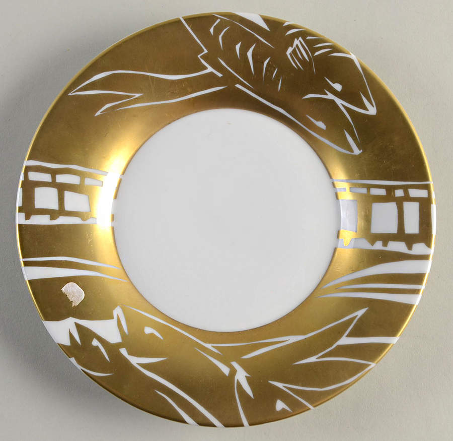 Outline Gold Bread & Butter Plate by Hering Berlin-1