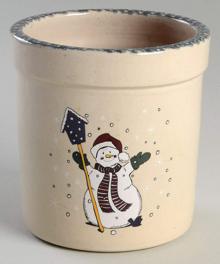 Snowman Candle Crock by Home & Garden Party-1
