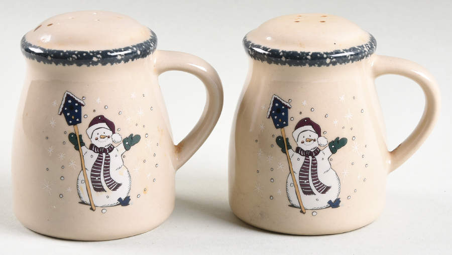 Snowman Handled Salt & Pepper Set by Home & Garden Party-1