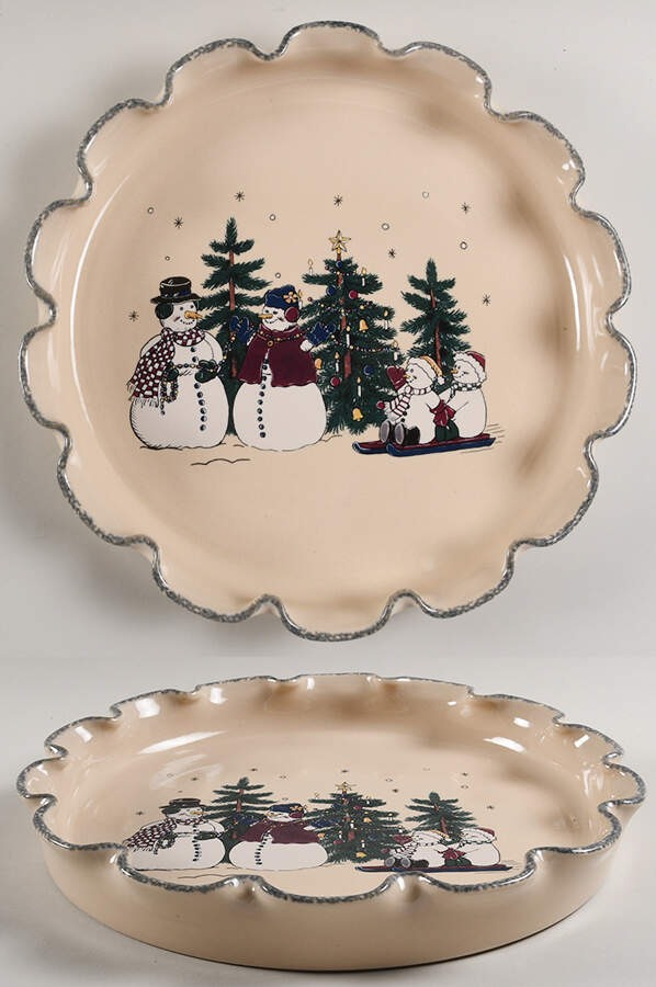Snowman Chip Bowl/Plate for Chip & Dip Set by Home & Garden Party-1