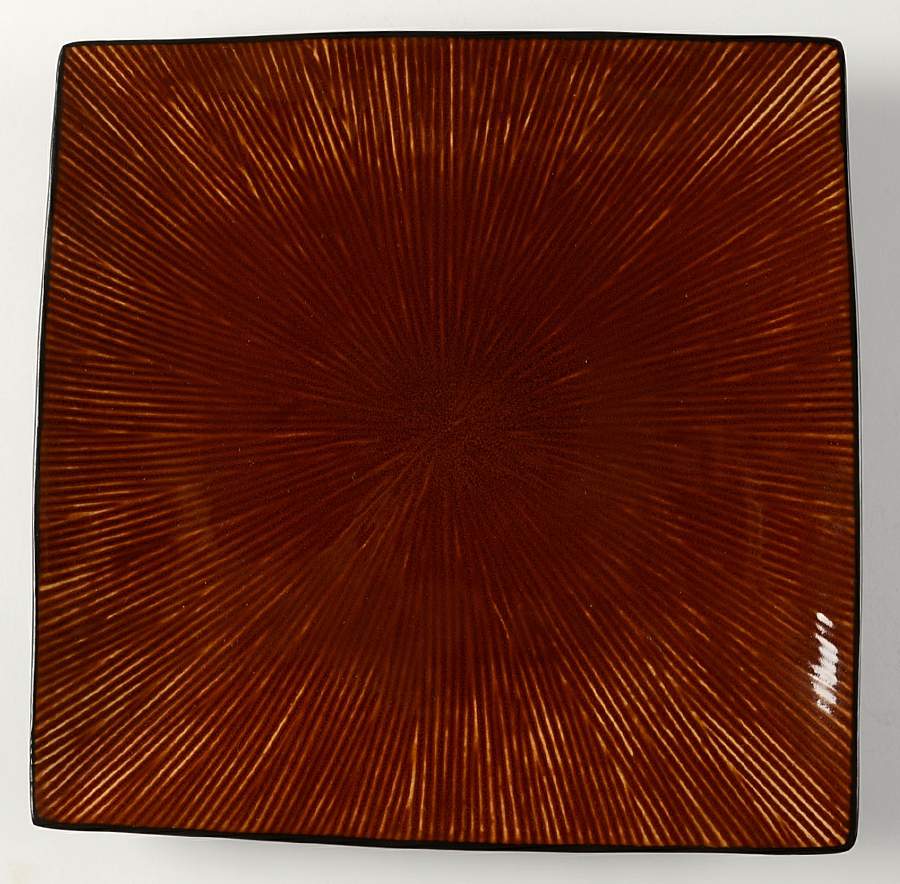 Lotus Chocolate Square Dinner Plate by Home-1