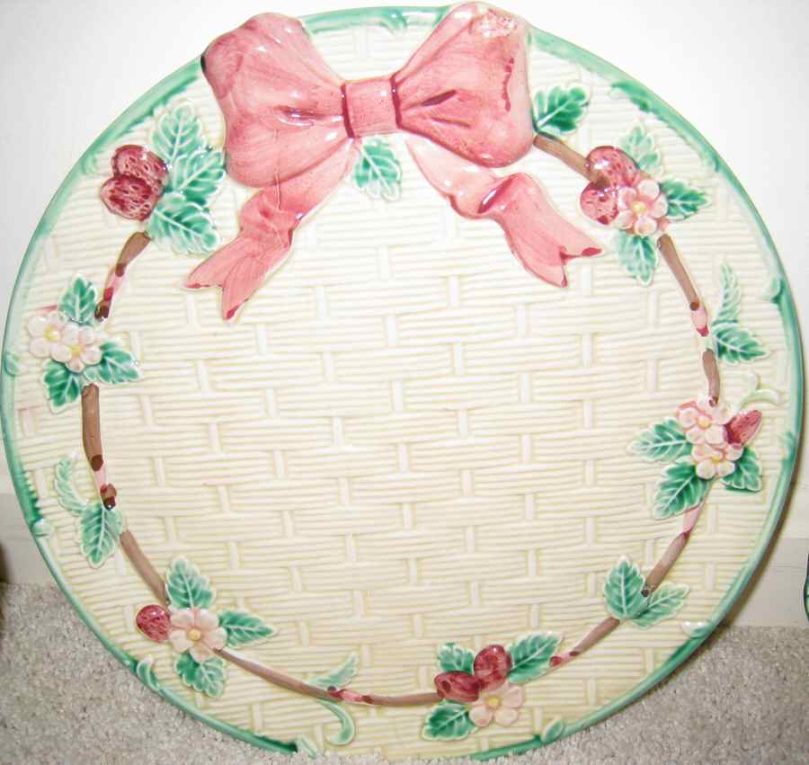 Pink Ribbon & Bow Dinner Plate by Haldon-1