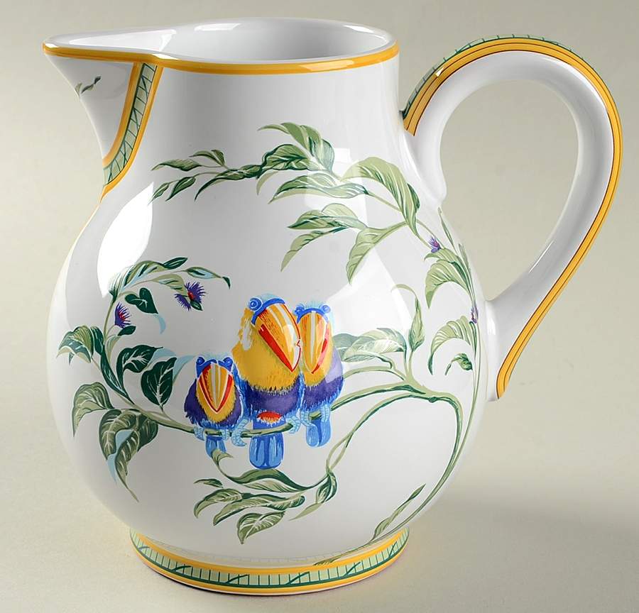 Faience Toucans Tea/Coffee Pot No Lid by Hermes-1