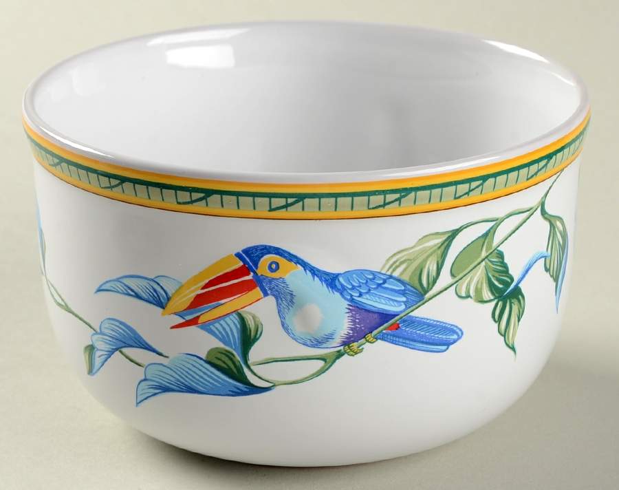 Faience Toucans Sugar Bowl No Lid by Hermes-1