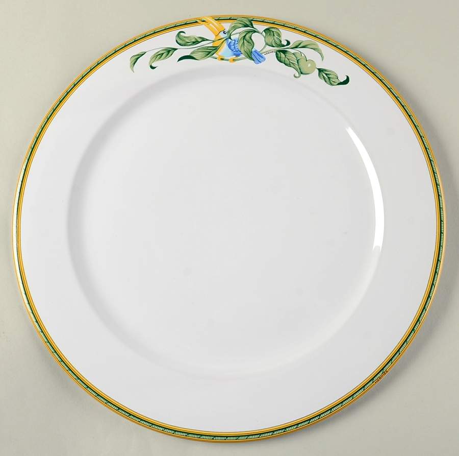 Faience Toucans 12" Round Buffet Plate by Hermes-1