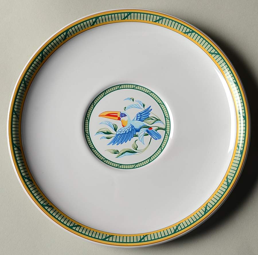 Faience Toucans Saucer for Breakfast Cup by Hermes-1