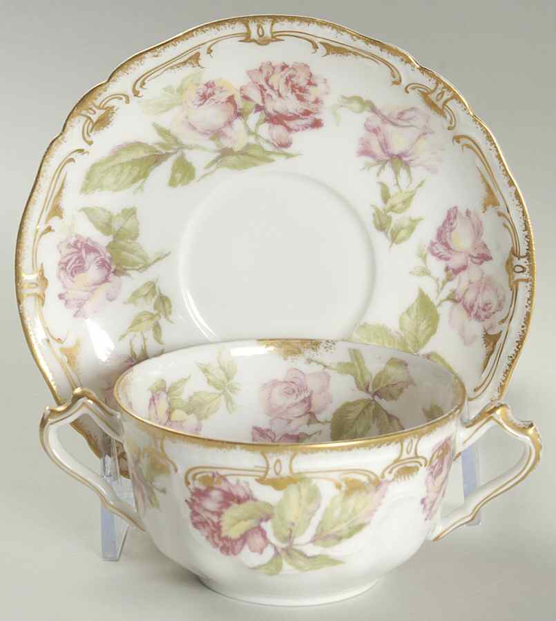 H3992 Flat Bouillon Cup & Saucer by Haviland-1