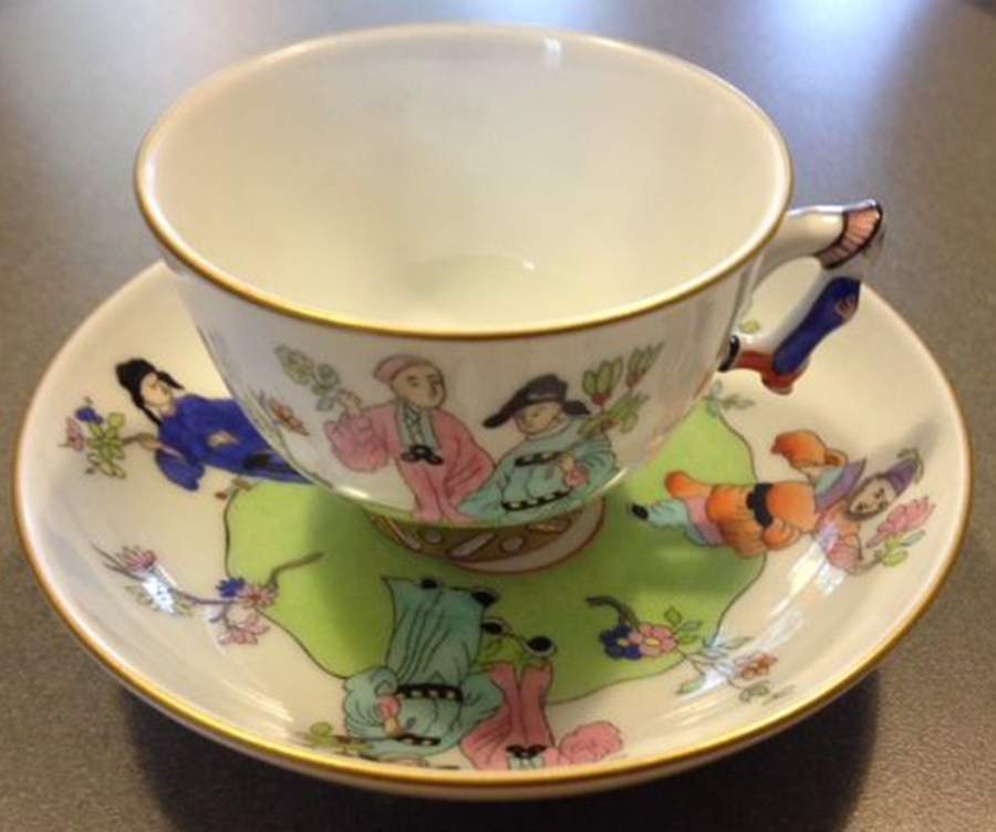 Csung Vert Flat Cup & Saucer Set by Herend-1