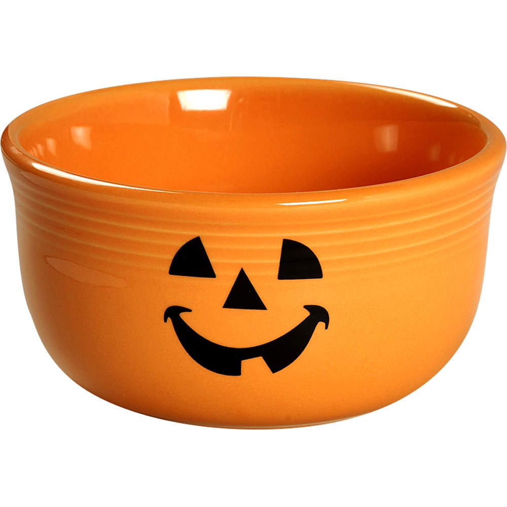 Fiesta Happy Pumpkin (Tangerine) Gusto Bowl by Homer Laughlin -1