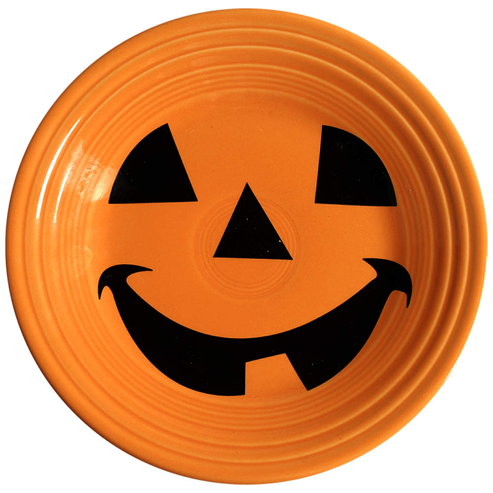 Fiesta Happy Pumpkin (Tangerine) Luncheon Plate by Homer Laughlin -1