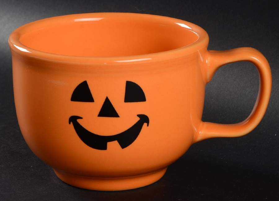 Fiesta Happy Pumpkin (Tangerine) Jumbo Cup by Homer Laughlin -1