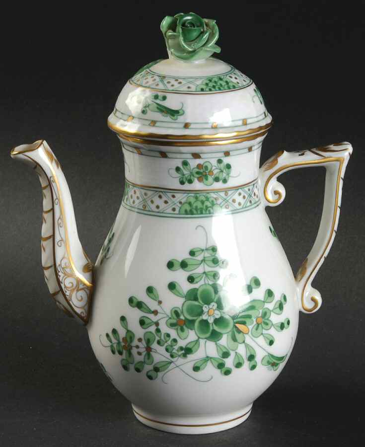 Waldstein Green Individual Coffee Pot & Lid by Herend-1