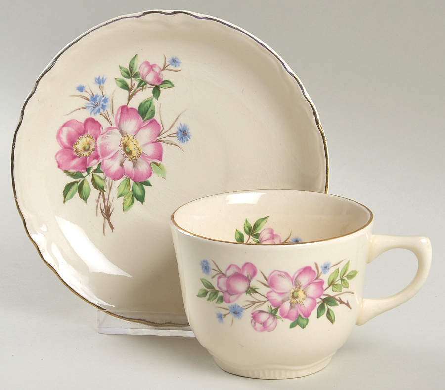 HLC3819 Flat Cup & Saucer Set by Homer Laughlin -1