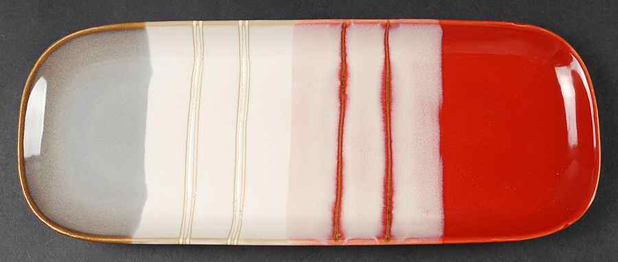 Jazz Red 12" Oval Serving Platter by Home Trends-1