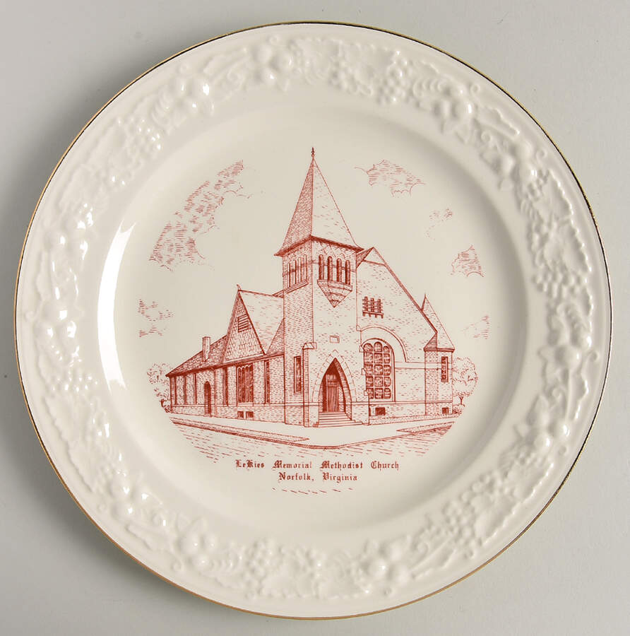 Church Plates (Various Shapes) Dinner Plate by Homer Laughlin -1