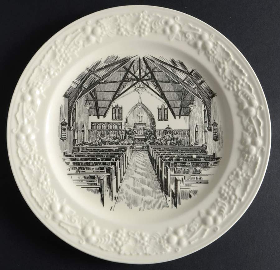 Church Plates (Various Shapes) Dinner Plate by Homer Laughlin -1