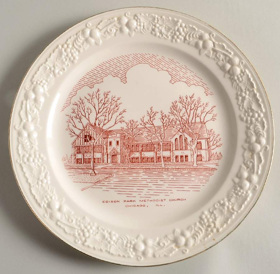 Church Plates (Various Shapes) Dinner Plate by Homer Laughlin -1