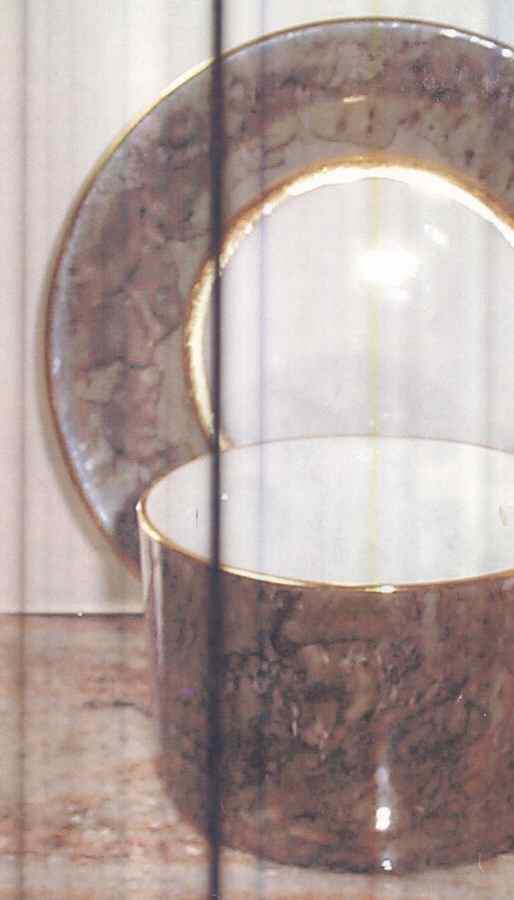 HBX1 Brown Flat Cup & Saucer Set by Hues 'n Brews-1