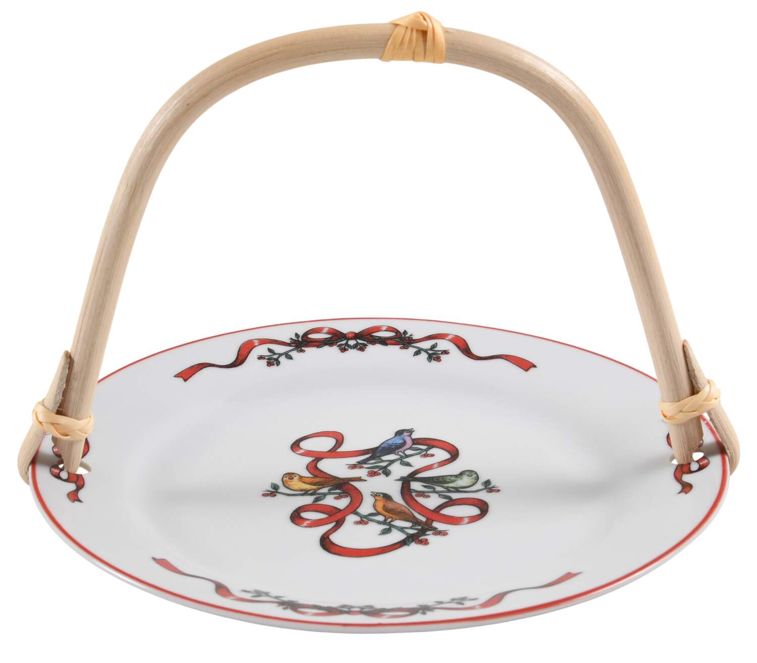 12 Days of Christmas 5 3/8"-5 5/8" Bamboo Handled Serving Plate  HC by Home for the Holidays-1