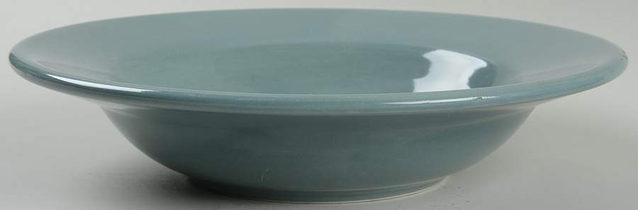 American Simplicity Gray Green Large Rim Soup Bowl by Home-1