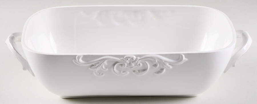 Madison Collection Antique White Rectangular Vegetable Bowl No Lid by Home Essentials-1